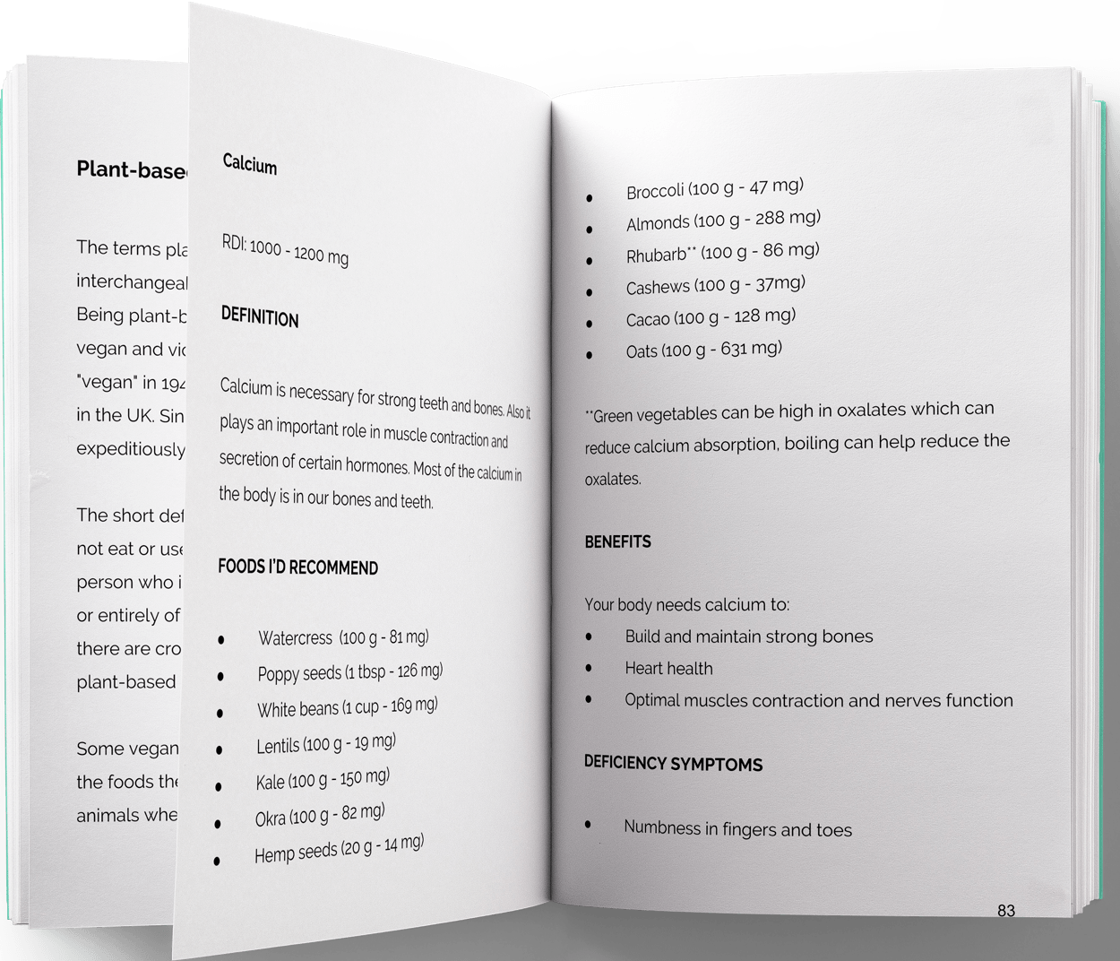 nutrition guide for vegans book example